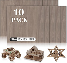 Walnut Plywood 10 Pack 12x12x1/8 in 3mm Laser Cutting Engraving Wood Crafts