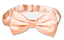 100 SILK BOWTIE Solid PEACH Color Mens Bow Tie for Tuxedo or Suit