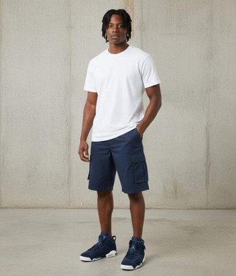 *BROOKLYN XPRESS* (NAVY) CASUAL SHORTS (WAIST 30 )