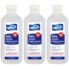 99 Isopropyl Rubbing Alcohol First Aid Antiseptic, 12oz. 355ml  Pack of 3 