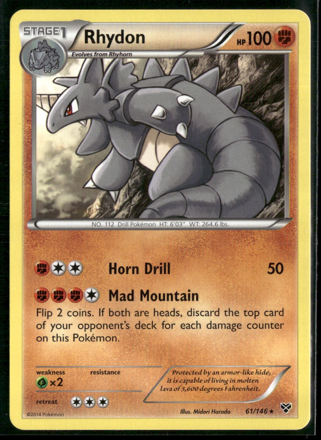 XY Base Set #61/146 Rhydon