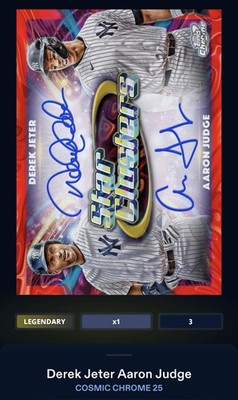 Topps Bunt DIGITAL Cosmic Auto /5 Derek Jeter Aaron Judge New York Yankees Red