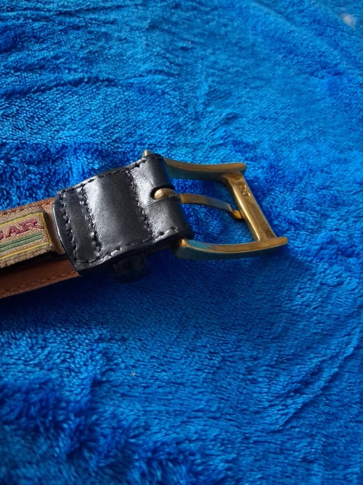 Cinturón de cuero negro Trafalgar talla 38 con hebilla de cinturón de latón Foto 2 de 4