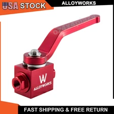 NPT 1/8" Anodised Billet Aluminum Brake Line Lock Shut Off Valve Red