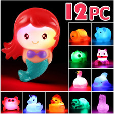 Light-Up Animal Bath Toys, 12 Pack Floating Fun for Kids at Pool Tub