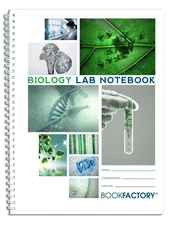 BookFactory Biology Lab Notebook 8.5x11 Scientific Grid Pages Durable Translucen