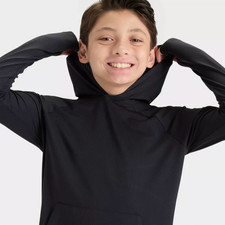 All In Motion Kids Black Lightweight Hoodie Size XL 14-16 Long Sleeve