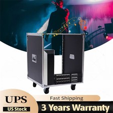12U Cabinet Rolling Network Rack Audio Studio Video Telecom Equipment Rack Black