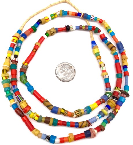 Vintage Ghana Christmas African seed Beads Glass African Trade Beads