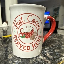 VTG Hot Cocoa Served Here Christmas Coffee Mug Tea Cup Chocolate Winter Cookie