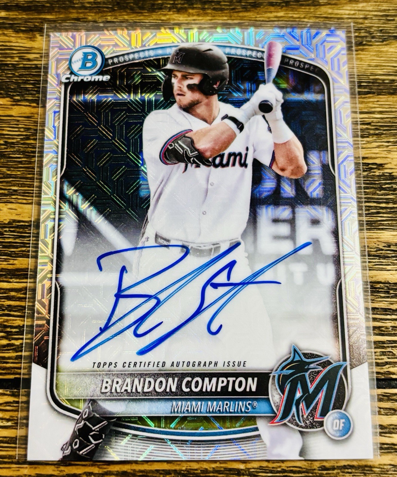2025 Bowman Draft Chrome Brandon Compton Mojo Auto #BMA-BCO Marlins RC