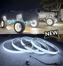 NEW JHB 17.5"5ROWs Density PURE WHITE LED Trucks Wheel Ring Rim Lights Set (4)