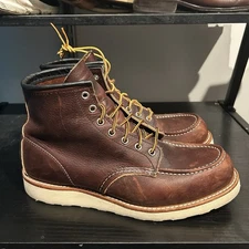 Red Wing Boots Mens Size 10 D Brown Leather Moc Toe 