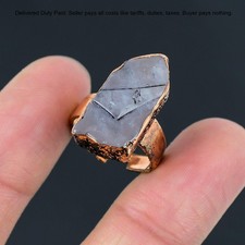 Valentines Sale Copper Moonstone Gemstone Promise Stackable Electroformed Ring