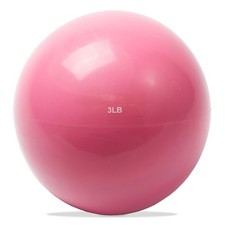 Toning Ball, 3 LB, Pink - Soft Weighted Mini Medicine Ball