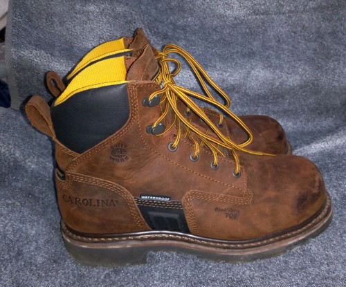 Carolina Men Sz 9 D Waterproof 6" Composite Toe Work Boots CA6585 Brown Leather - Picture 10 of 13