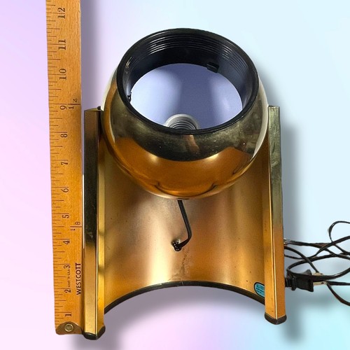 VTG 1970s MCM Underwriters Brass Eyeball Orb Stage Lamp Table Light Pair (2) - Picture 12 of 14