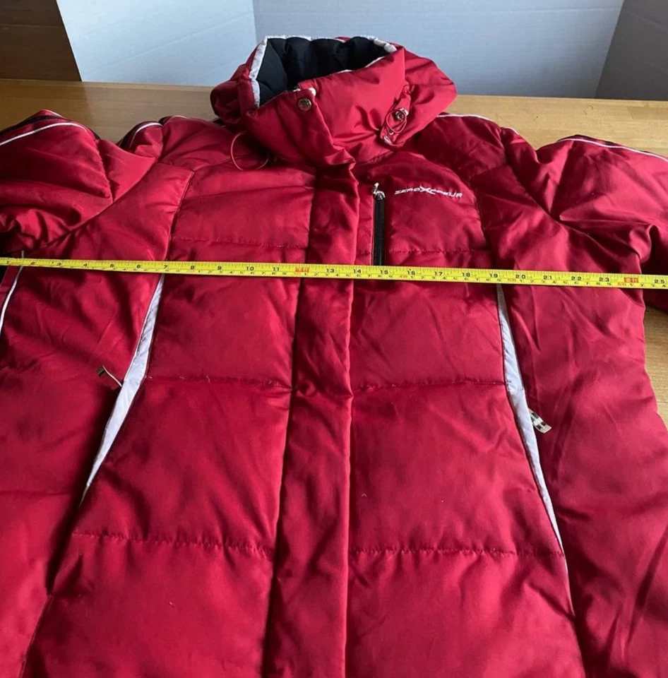 Jaqueta de esqui feminina ZeroXposur com capuz vermelha branca tamanho GG - Imagem 4 de 4