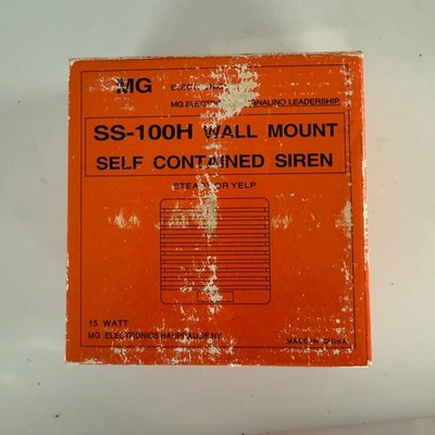 MG Electronics SS-100H Wall Mount Self Contained Siren 12VDC 15W Steady Yelp