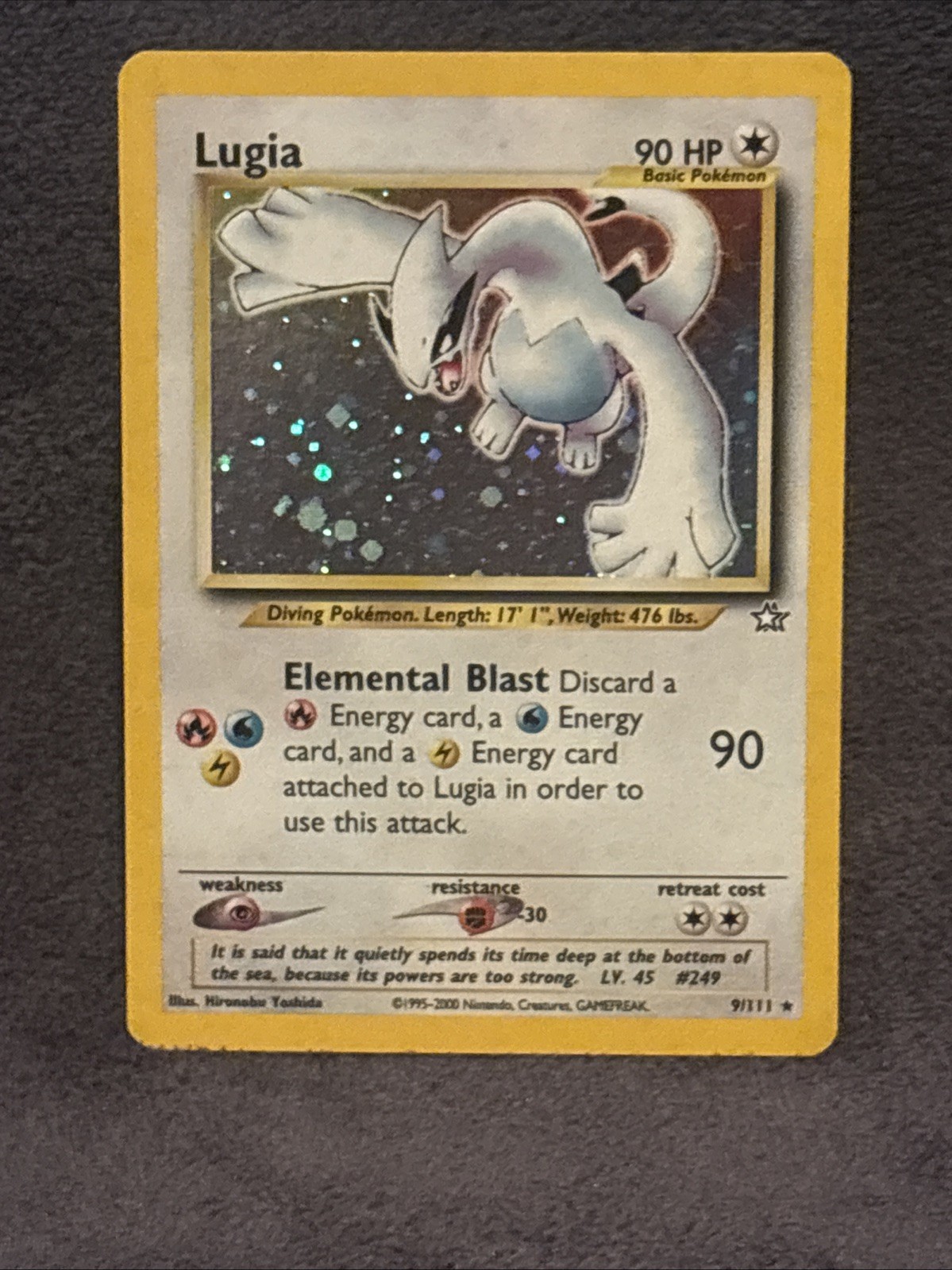 Pokémon Neo Genesis Lugia Card 9/111 Holo Unlimited Rare LP Condition