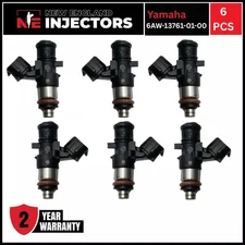 OEM Yamaha 6AW-13761-01-00 Fuel Injectors Set of 6 for 200 225 250 Rebuilt
