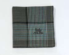 Handkerchief Man Celine Striped Plaid Check Green Pocket Square Cotton 18