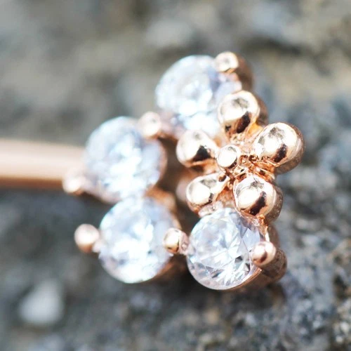 ПАРА покрытых розовым золотом цветочных полей слиток для сосков - Изображение 3 из 3