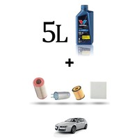 Hoffcar Wartungsset 4 Filter Und 5L ÖL FüR Alfa Romeo 159 (939) 1.9 Jtdm 88KW