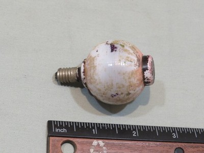 Vintage Painted Milk Glass Round Japanese Lantern Christmas Figural Light Bulb