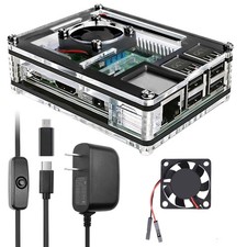 Miuzei Raspberry Pi 3 B Case with Fan Cooling 3B 3 clear white