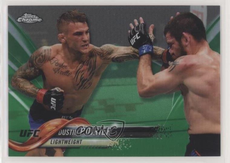 2018 Topps Chrome UFC Green Refractor 11/99 Dustin Poirier #23 aw2