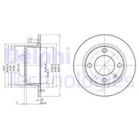 Delphi 2X Bremsscheibe Hinten Ø224 Mm Voll FüR CitroëN Xantia X1 1.8I 16V X1_