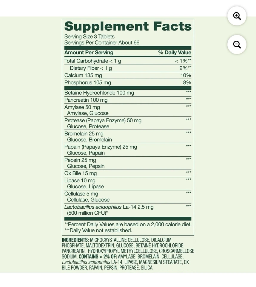 Spring Valley Probiotic Multi-Enzyme Digestive Formula Tablets 200 Count TikTok - Image 3 of 3