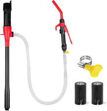 Fuel Transfer Pump Battery Powered - Portable Gas Pump with Nozzle - Red