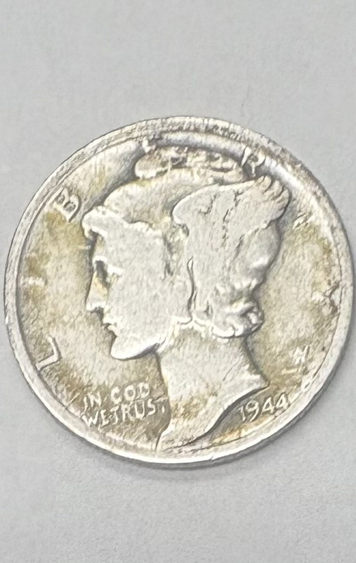 1944 mercury dime in cod we trust Liberty stamp error S mint mark