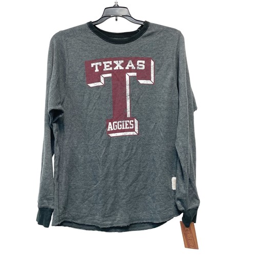 Retro Brand Men's Texas A&M Aggies Vault Block T Long Sleeve Shirt Gray Large