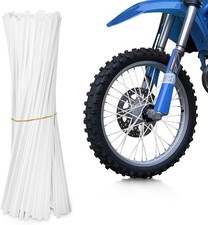 72Pcs Bike Spoke Covers, Universal 8-21" Dirt Bike Spoke Skins   White