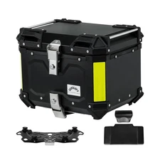 Motorcycle Top Case, 45L Aluminum Motorcycle Trunk, Tail Box Bag with Anti-Th...
