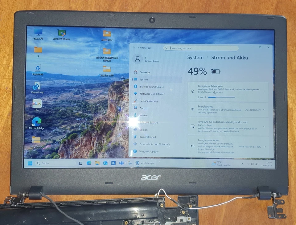 Notebook Deckel komplett 15,6 Zoll LCD Display Scharniere aus Acer Aspire E5-575 - Bild 2 von 4