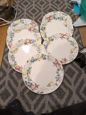  Corning Corelle CHUTNEY Fruit 10 1/4" Dinner Plates Swirl Set 7