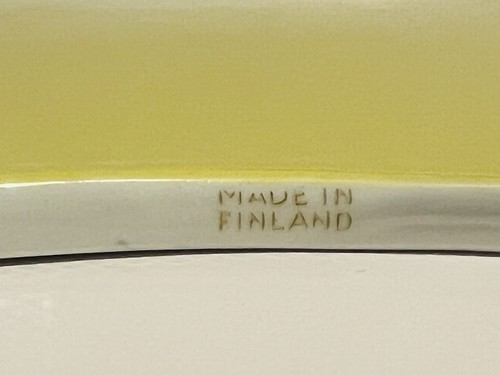 MCM ARABIA FINLAND Ceramic FISH TRIVET Cheese Board 60s Kaarina Aho Green/White - Picture 16 of 23