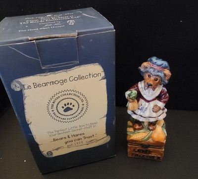 Boyd's Bear Trinket Box Gather Together Autumn Harvest Bearware Pottery, Ex Cdtn