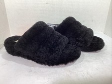 UGG Women  s Size 10 EU 41 Black Fluff Yeah Slingback Slides Slippers AJ-494