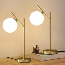 Contemporary Metal Bedside lamp for Bedroom Living Room Study Room, Brass G