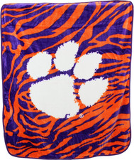 Clemson Tigers Raschel Throw Blanket, 60 in by 50 In