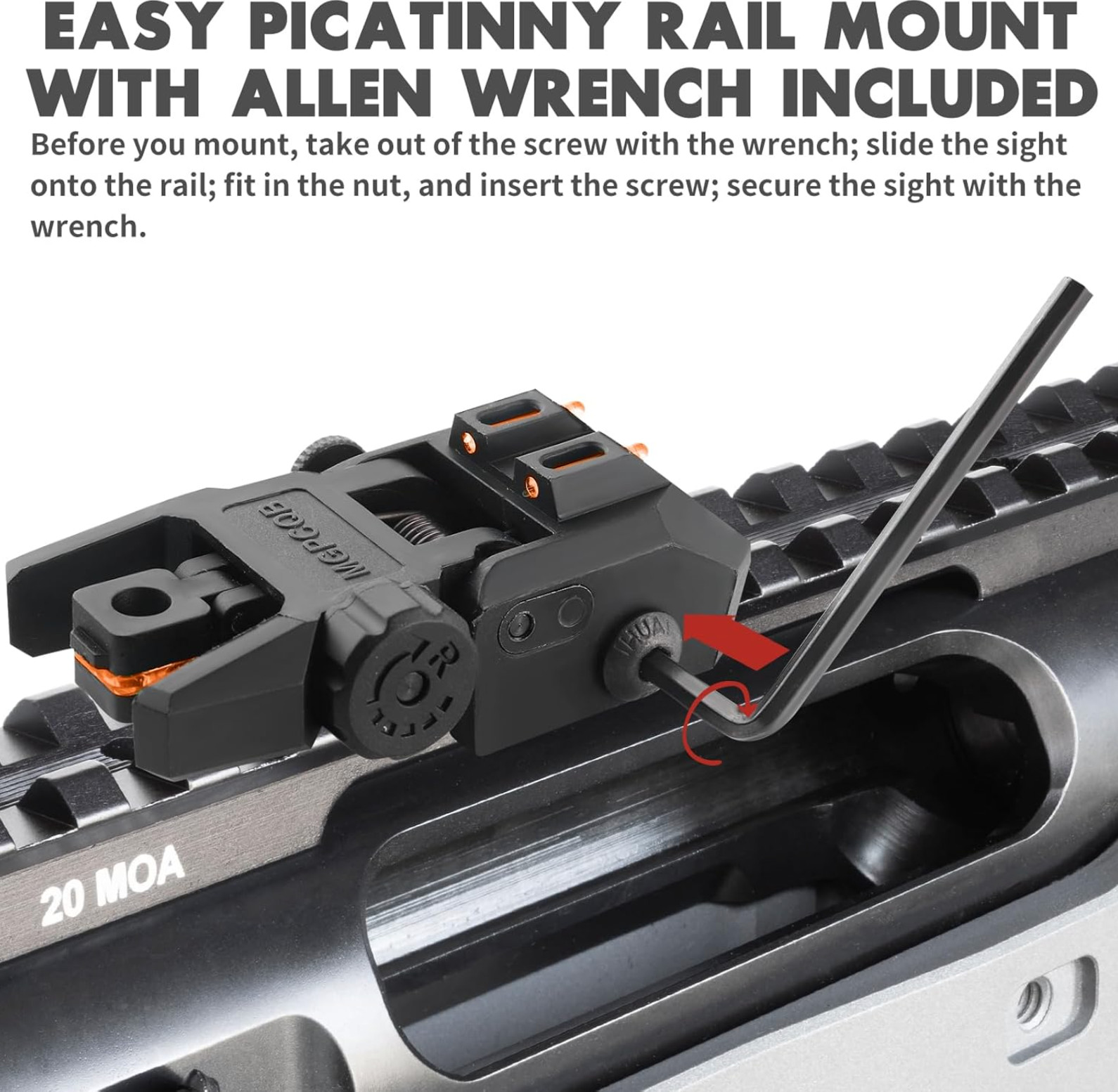 V2 Fiber Optic Iron Sights Flip up Front and Rear Backup Sights with Green Red