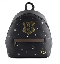 Harry Potter Hogwarts Mini Backpack Bioworld Wizarding World Black Faux Leather