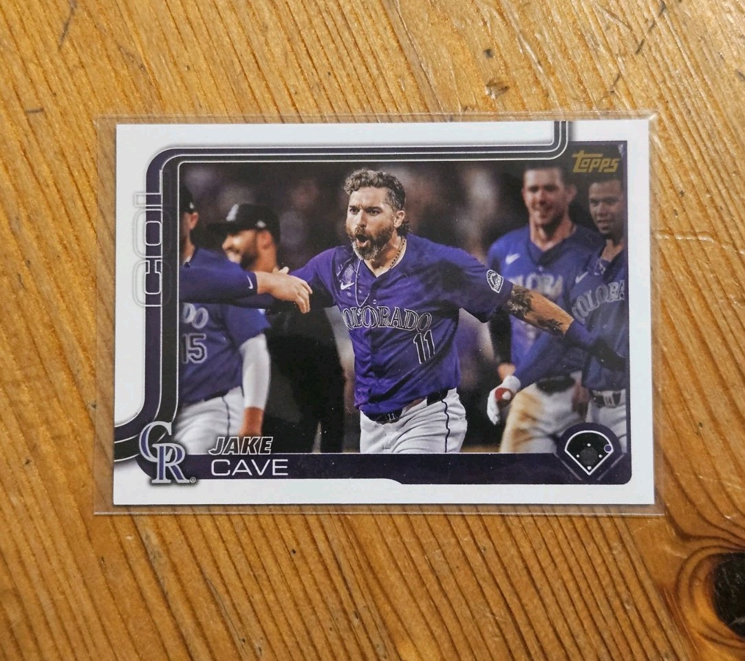 2025 Topps Series 1 - Jake Cave #256 Golden Mirror Image Variation