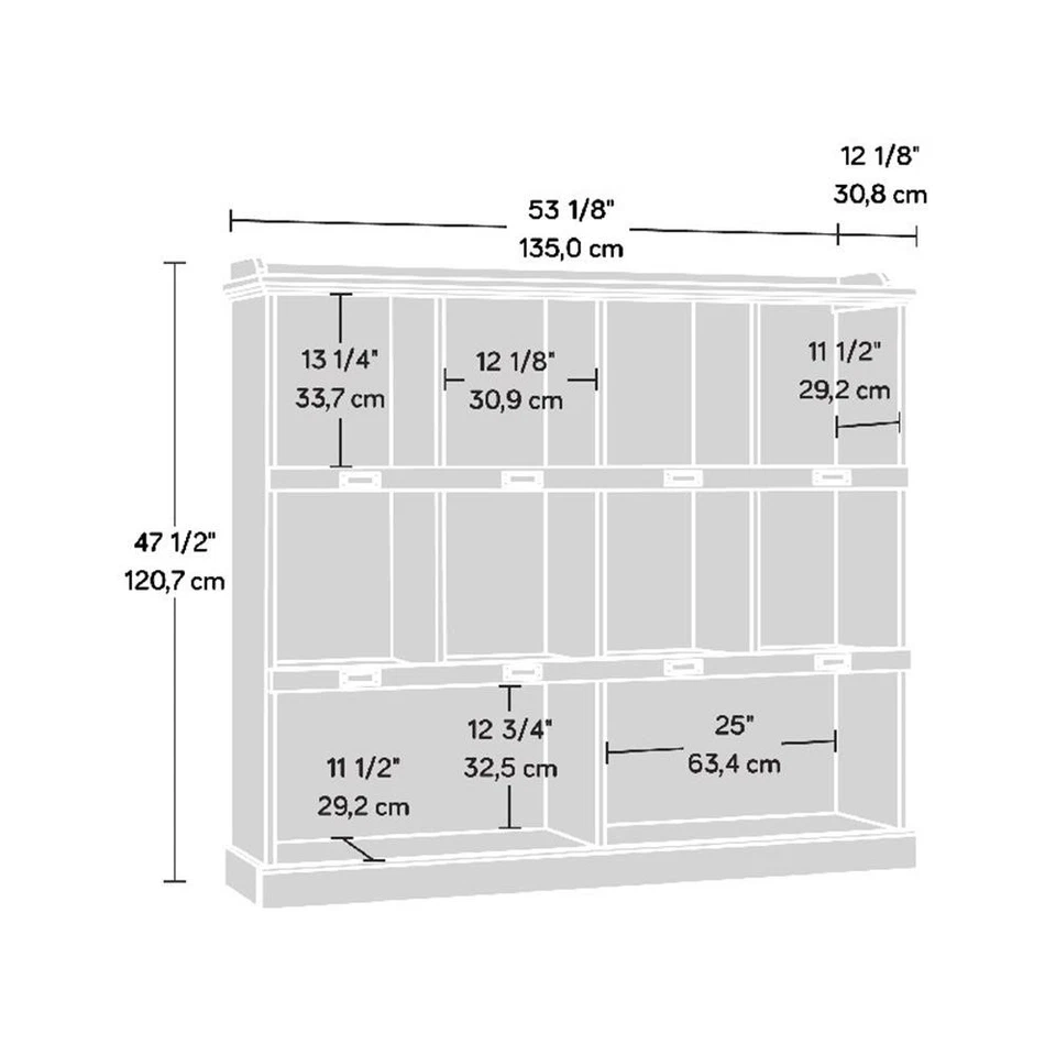 Librería de 10 cubos de madera de ingeniería Sauder Barrister Lane en tablón blanco Foto 2 de 4