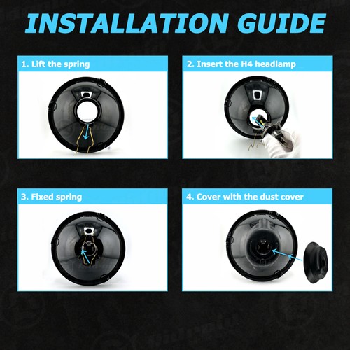 4Pcs 5.75" inch Round GLASS LED Headlights High-Low Beam For Jaguar XJ6 XJS XJ12 - Picture 7 of 17